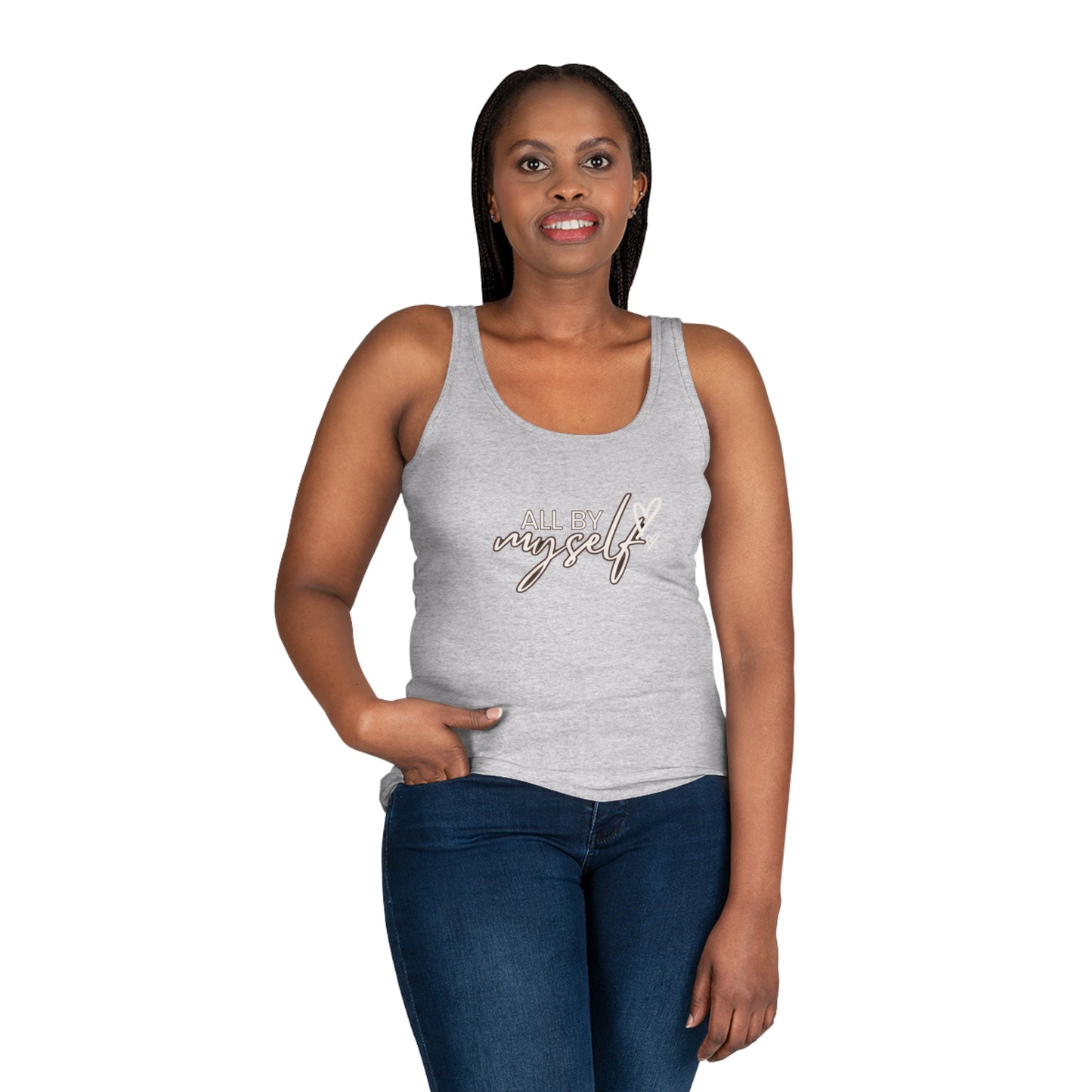 Empowering Women's Tank Top - 'All By Myself' Inspirational Design