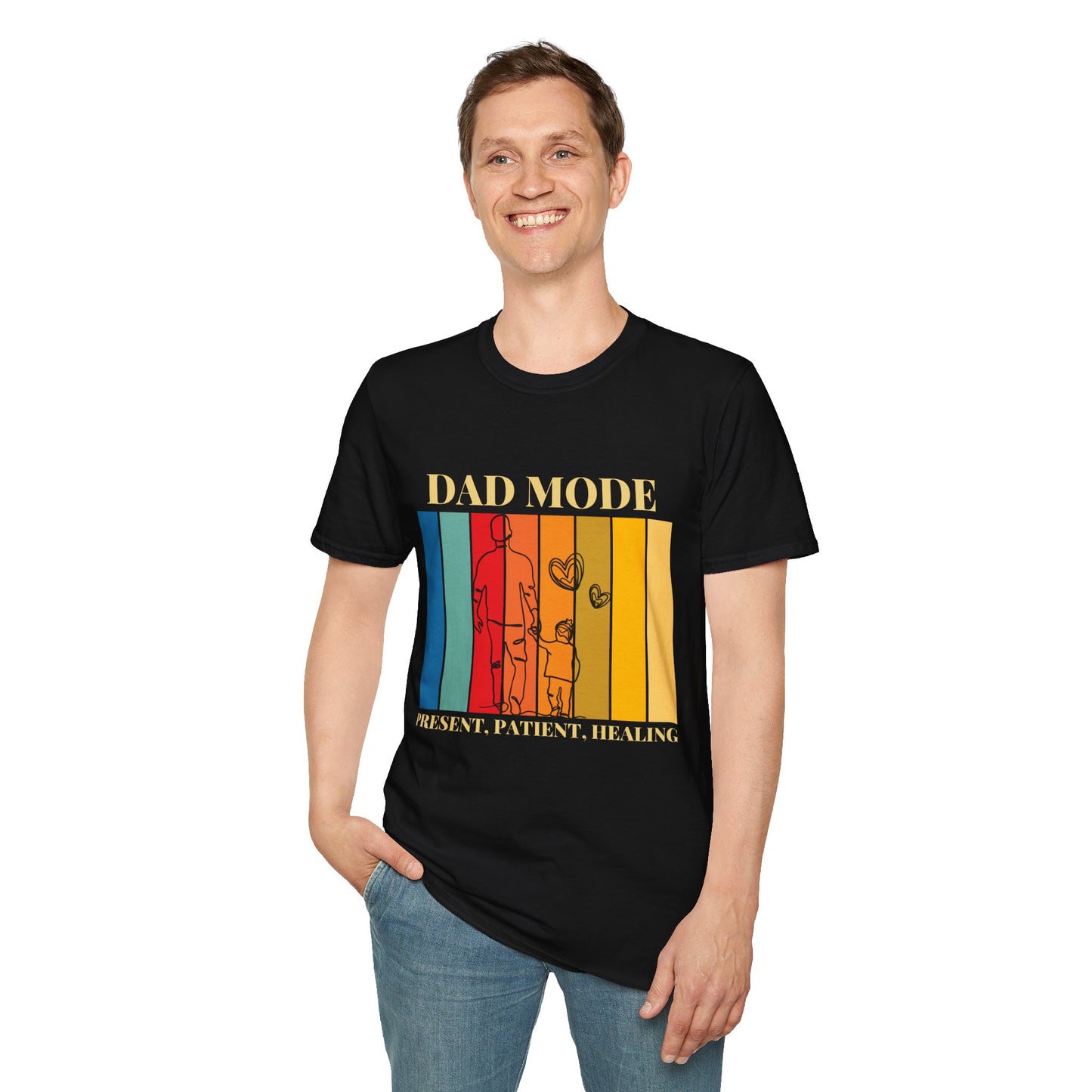 Dad Mode Unisex Softstyle T-Shirt | Father's Day Gift, Dad Shirt, Parenting Tee, Family Matching Outfit, Casual Wear
