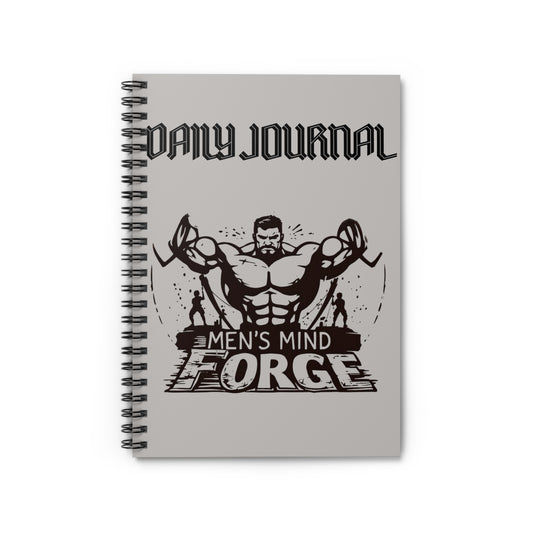 Men's Mind Forge Spiral Notebook - Daily Journal for Strength and Growth