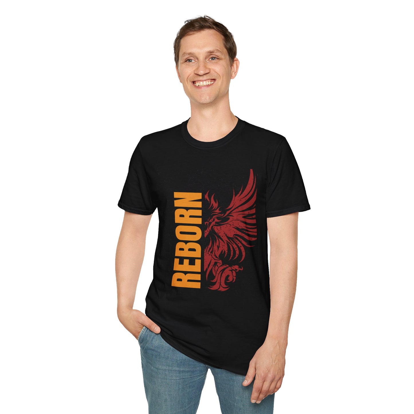 Phoenix Reborn Unisex Softstyle T-Shirt, Inspirational Gift, Casual Wear, Self-Empowerment Shirt, Motivational Tee, Unique Apparel