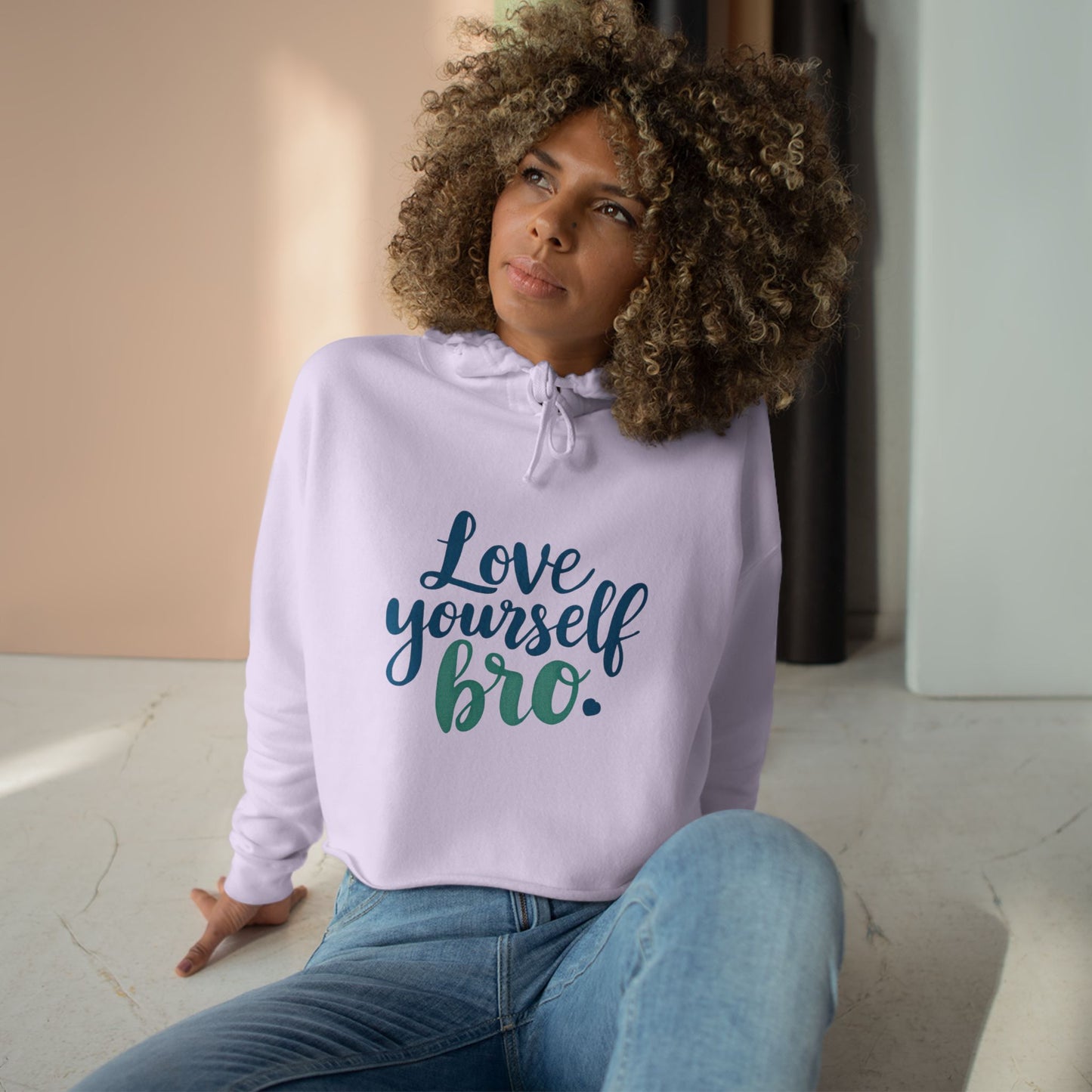 Love Yourself Bro Crop Hoodie - Inspiring Casual Wear