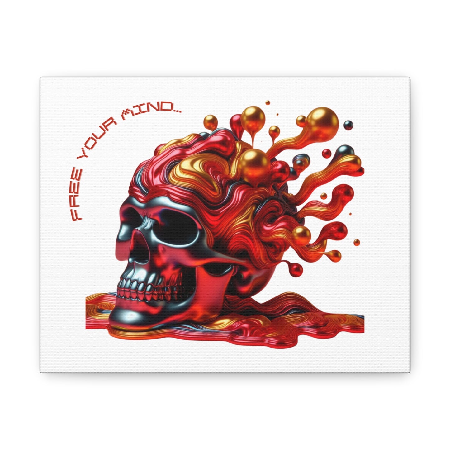 Vibrant Skull Wall Art - 'FREE YOUR MIND' Canvas Gallery Wrap