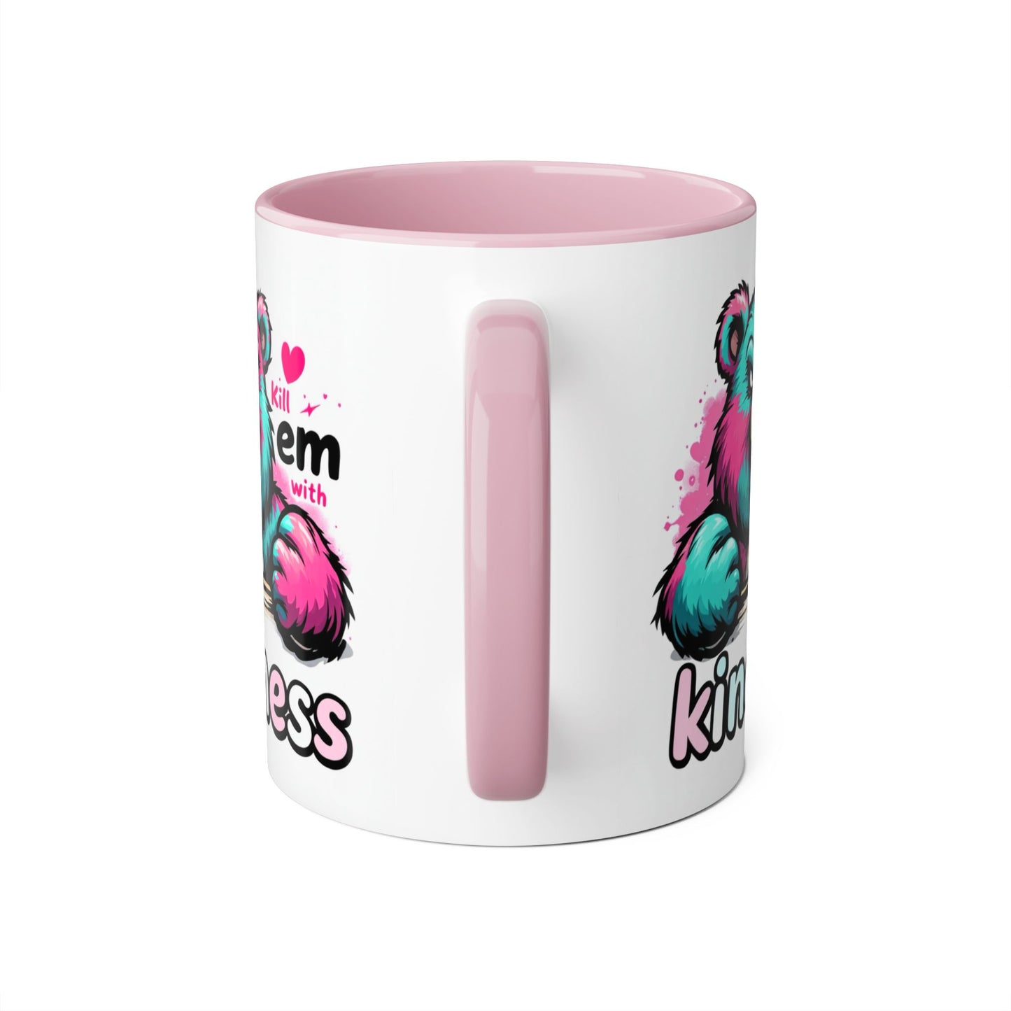 Colorful Kindness Bear Accent Mug - 11oz Inspirational Coffee Cup