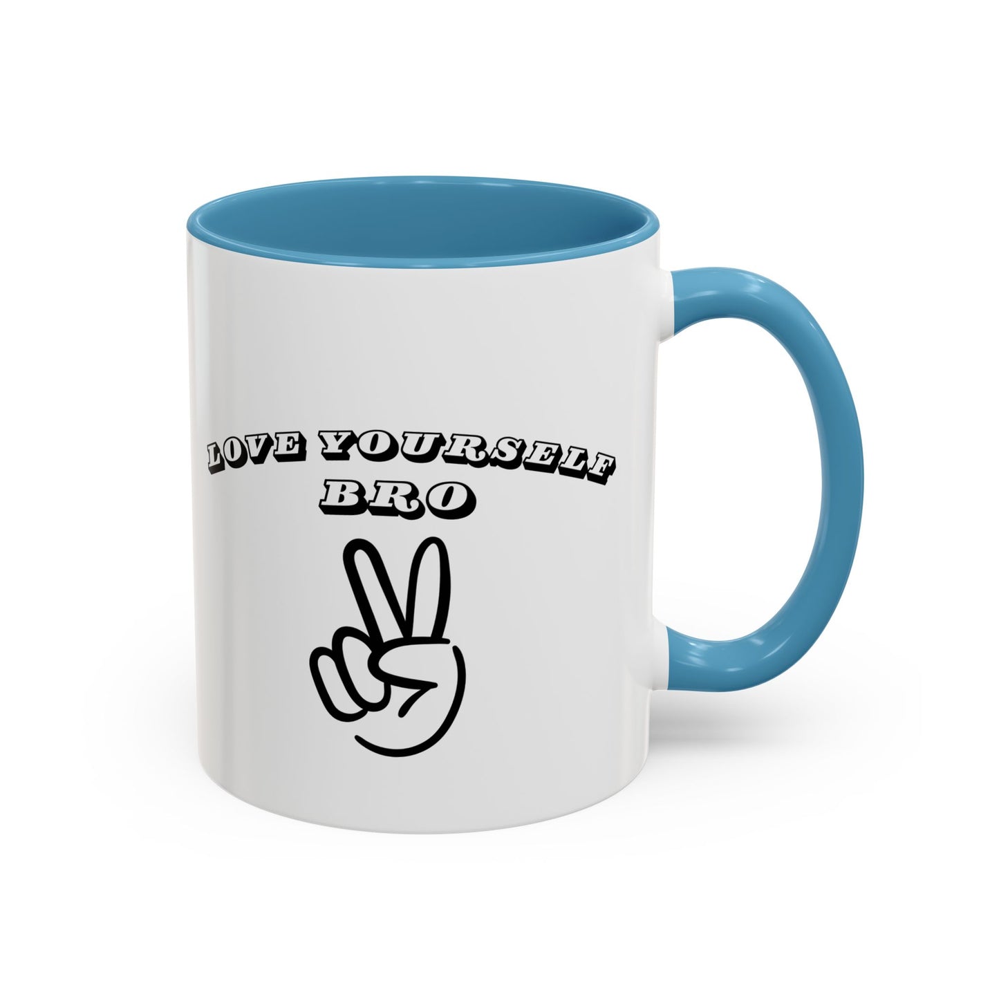 Motivational Accent Coffee Mug - Love Yourself Bro Design