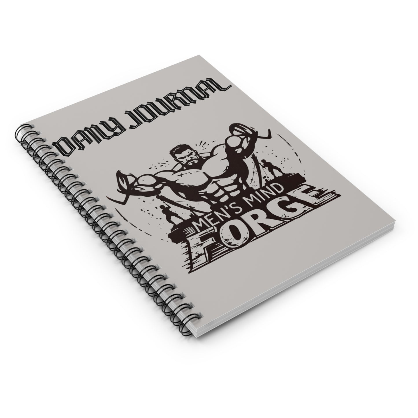 Men's Mind Forge Spiral Notebook - Daily Journal for Strength and Growth