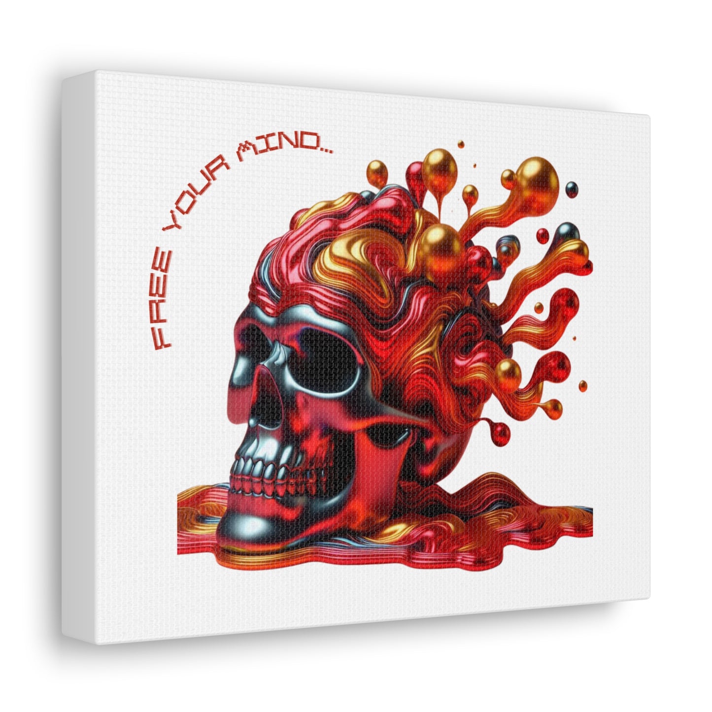 Vibrant Skull Wall Art - 'FREE YOUR MIND' Canvas Gallery Wrap