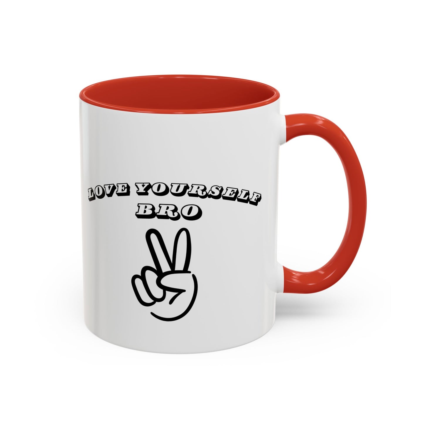 Motivational Accent Coffee Mug - Love Yourself Bro Design