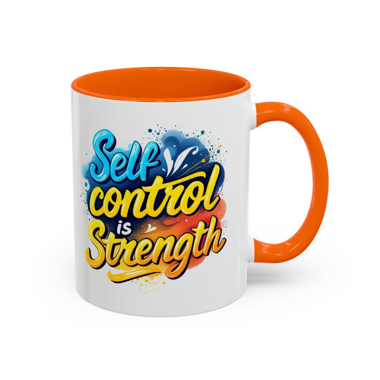 Inspirational Coffee Mug - Self Control is Strength | 11oz & 15oz Accent Mugs for Motivational Gifts