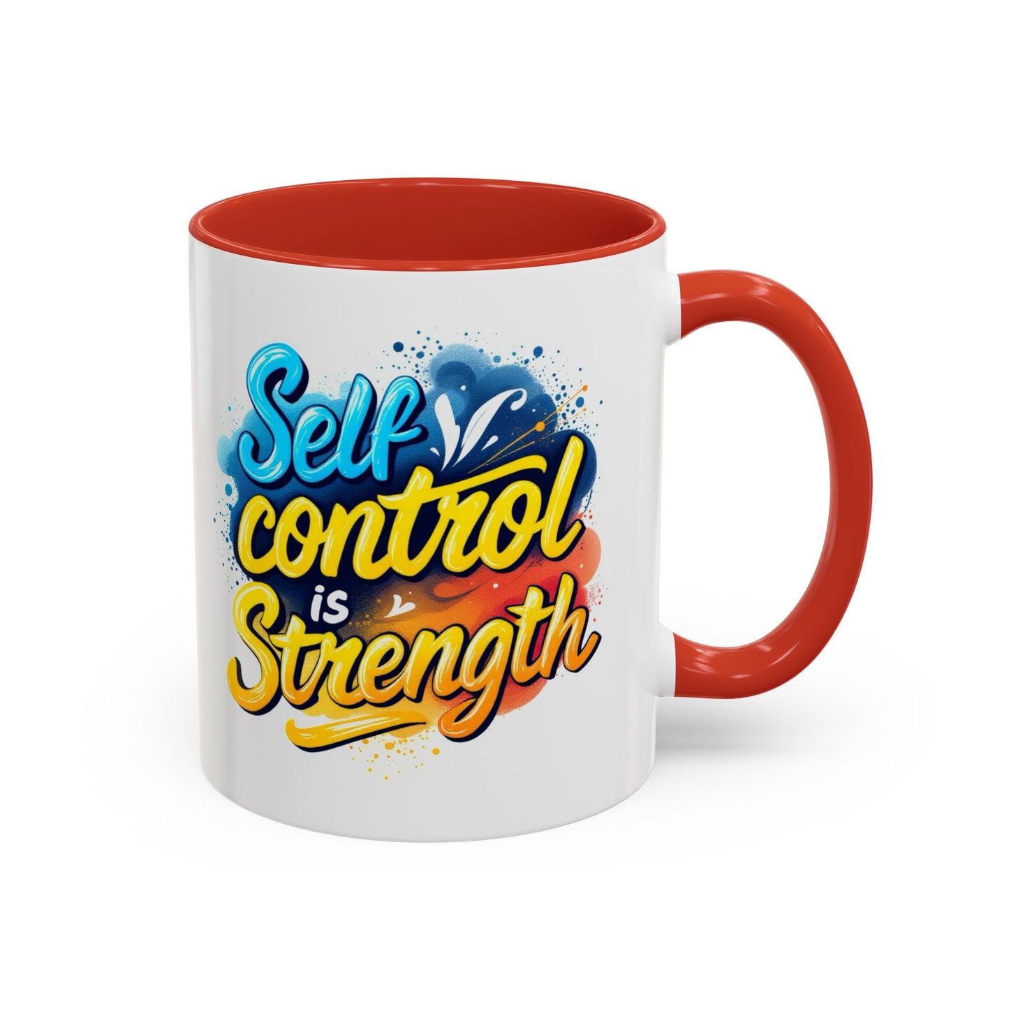 Inspirational Coffee Mug - Self Control is Strength | 11oz & 15oz Accent Mugs for Motivational Gifts