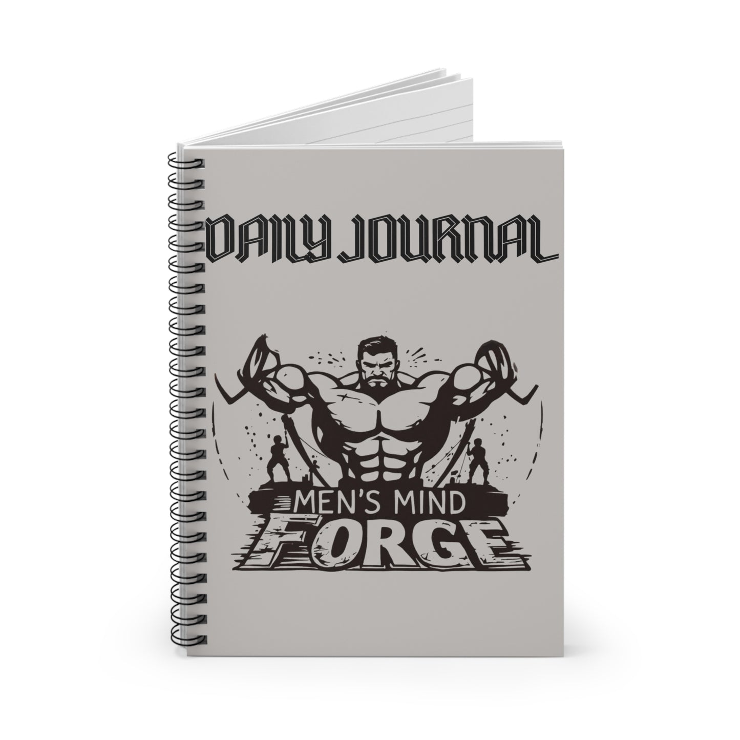 Men's Mind Forge Spiral Notebook - Daily Journal for Strength and Growth