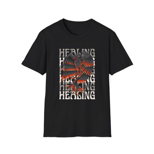 Healing Vibes Unisex Softstyle T-Shirt, Spiritual Gifts, Mindfulness Apparel, Bohemian Clothing, Self-Care Fashion, Positive Energy Wear