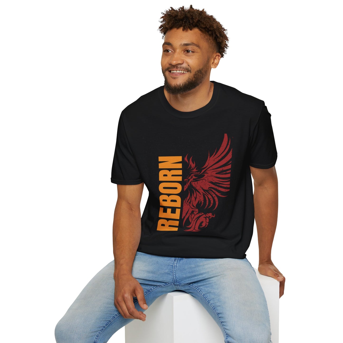 Phoenix Reborn Unisex Softstyle T-Shirt, Inspirational Gift, Casual Wear, Self-Empowerment Shirt, Motivational Tee, Unique Apparel