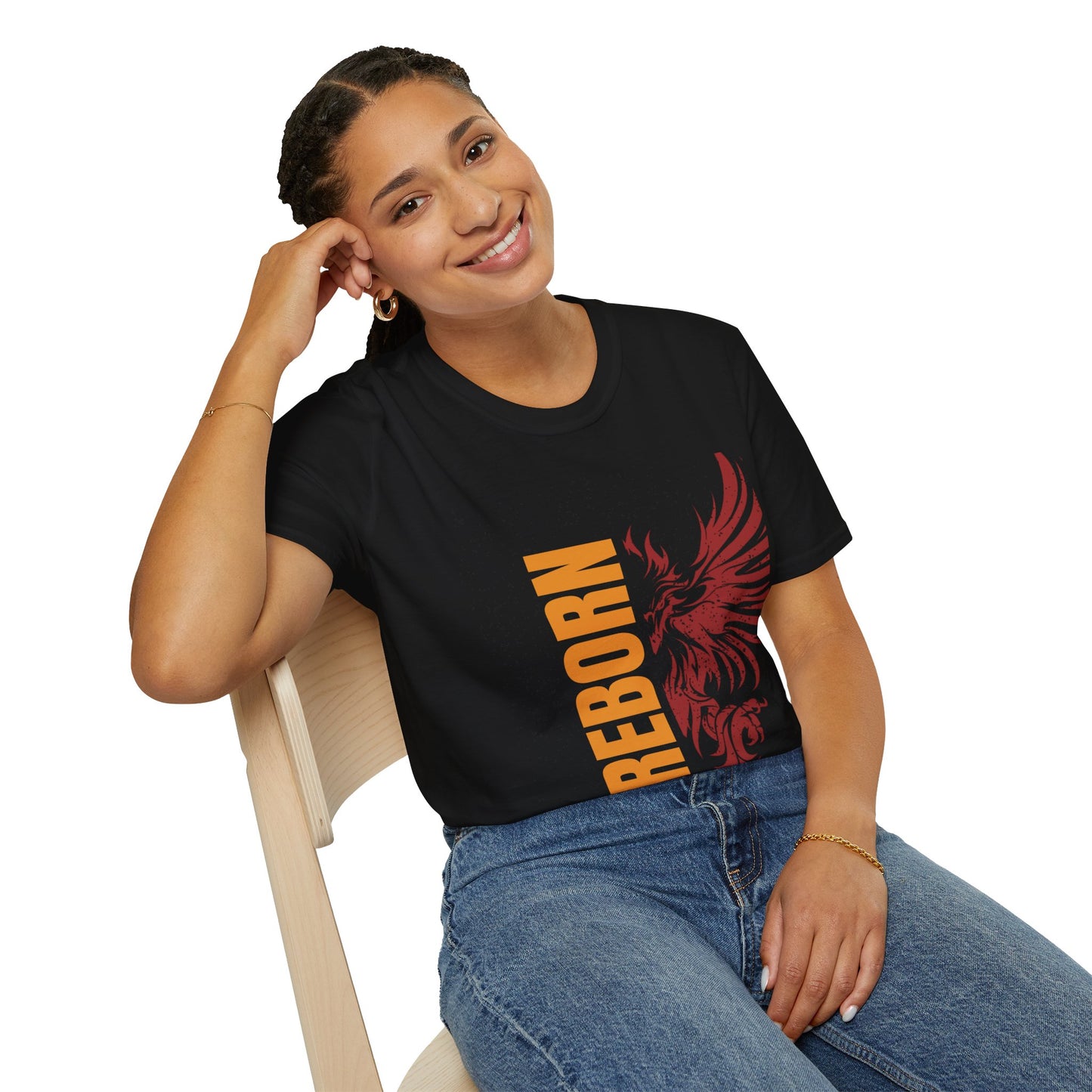Phoenix Reborn Unisex Softstyle T-Shirt, Inspirational Gift, Casual Wear, Self-Empowerment Shirt, Motivational Tee, Unique Apparel
