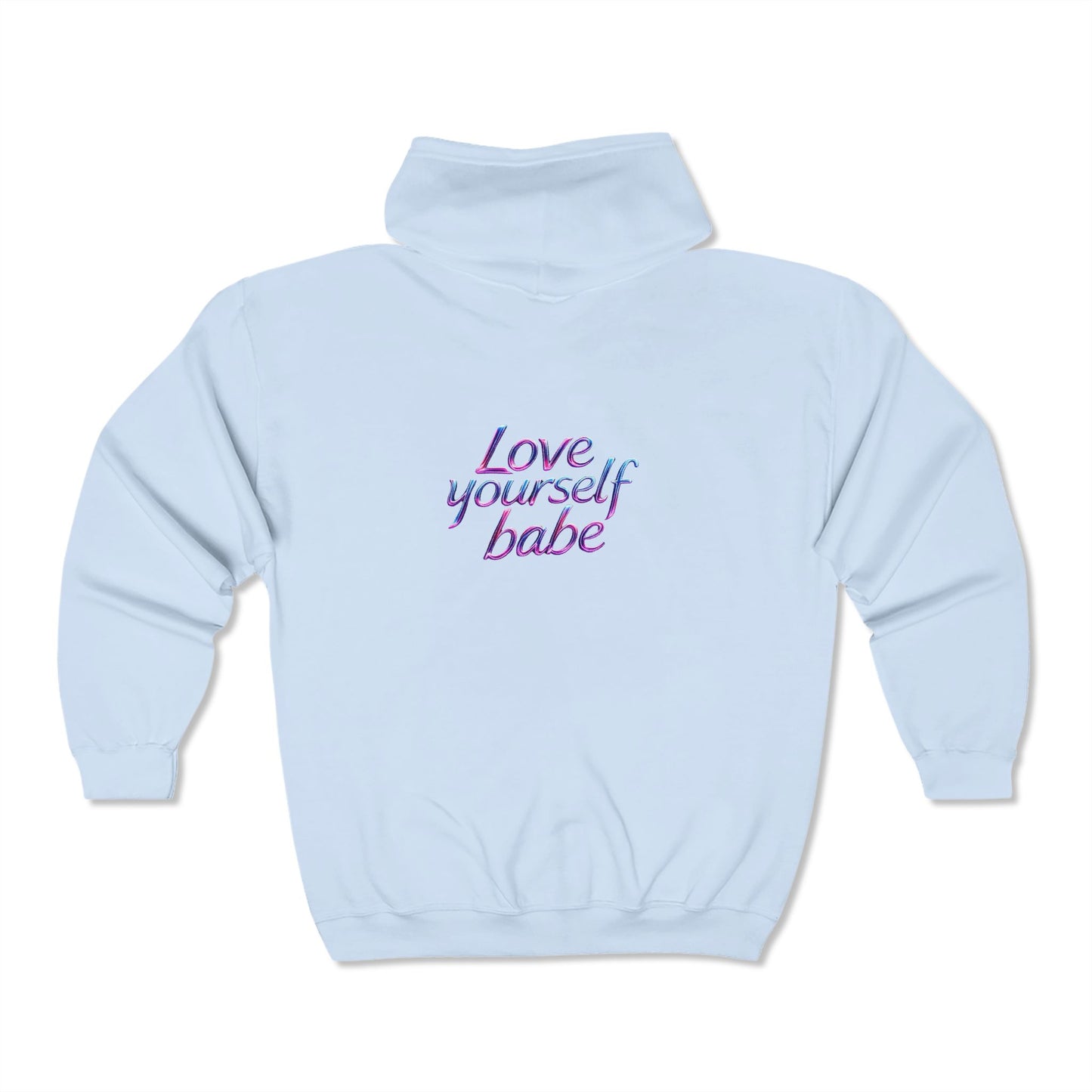 Love Yourself Babe Full Zip Hoodie - Unisex Heavy Blend Sweatshirt for Comfort and Self-Love